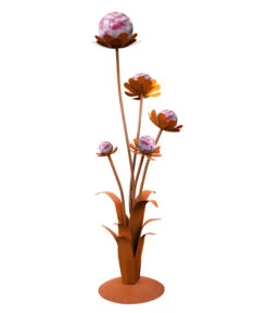 Gartenbedarf Geschäft 6 Ferrum Metall-Blumenzauber Mit Glaskugeln, Ca. H165 Cm