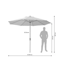 Dehner Schirm Milos, Rund, Ca. Ø294 Cm 17 Dehner Schirm Milos, Rund, Ca. Ø294 Cm -Gartenbedarf Geschäft 4211819 WE BG 001 SchirmMilosHellbraun